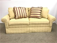 Ethan Allen yellow striped sofa