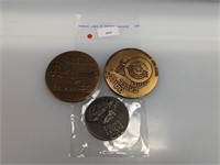 3-1970s Lg Bronze Israel Medals