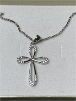 New Sterling Silver Chain With Cross Pendant One S
