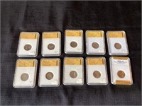 10 Jefferson Nickels Graded