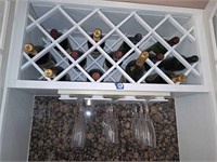 CHAMPAGNE FLUTES & EMPTY COLLECTOR BOTTLES