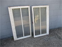 2 Wooden Vintage Windows