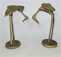 Pair of Brass Cranes/Egrets/Herons 5"