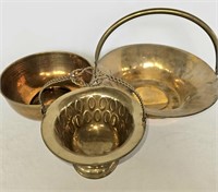 Brass India Lot Baskets and Bowl