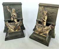 Jennings Bros Bookends Whalemen 3139 W/ Issues