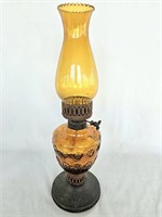 Amber Glass Metal Kerosene Lamp