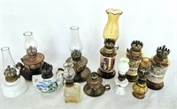 Lot of 11 Small Kerosene Lamps W/ Issues