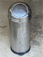 Round Stainless Steel Trash Can 30" Tall