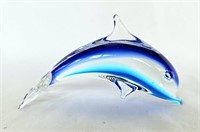 Blue and Clear Glass Dolphin 5 1/2" Long