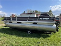 Fisher Freedom 200 Pontoon  Maroon/Silver, with