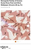 6 Rolls Peel and Stick Wallpaper-Cranes
