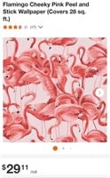 2 Rolls Peel and Stick Wallpaper-Flamingo