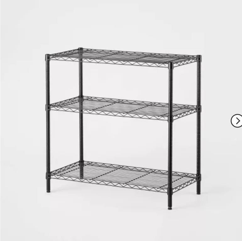 Brightroom 3 Tier Wide Wire Shelf-Black