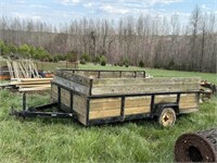 6' x 10' Black Utility Trailer with 30" Wooden