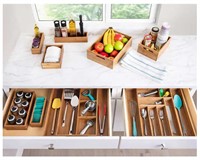 Seville Classics 9pc Bamboo Organizer Starter Set