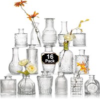 16Pcs Glass Bud Vase Set