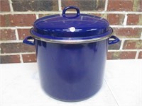Blue Enamel Stock Pot