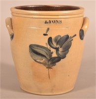 Lyons (NY) 1-Gallon Stoneware Crock.