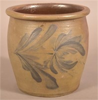 Unsigned Stoneware Crock with Tulip Decoration.