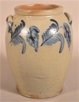 3-Gallon Stoneware Jar with Floral Decoration.