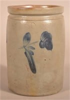 Stoneware 1-Gal. Jar with Cobalt Slip Decoration.