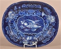 Blue Staffordshire Seashell Pattern Platter.