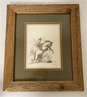 Bucking Bronc Sketch Signed & Numbered 21/100