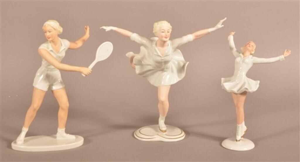 Three German Schaubach Kunst Porcelain Figurines.