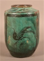 Antique Chinese Glazed Pottery Rice Wine Jug.