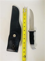 Vintage Buck Knife In Leather Sheath