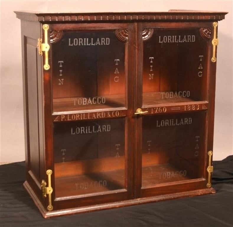 Lorillard & Co. Tobacco Store Display Cabinet.