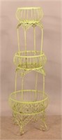 Vintage Iron and Wire Frame 3-Tier Plant Stand.
