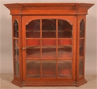 Stained Softwood Architectural Hanging Cabinet.
