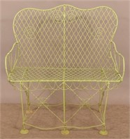 Antique Iron and Wire Frame Settee.