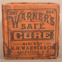 "Warner's Safe Cure" Wood Advertising Crate.