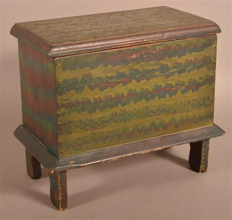 Painted Softwood Miniature Blanket Chest.