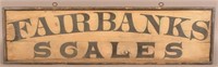 Fairbanks Scales Double-Sided Wood Trade Sign.