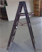 Vintage Brown Wood Ladder 56"