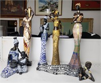 Lot of African Lady Sculptures
