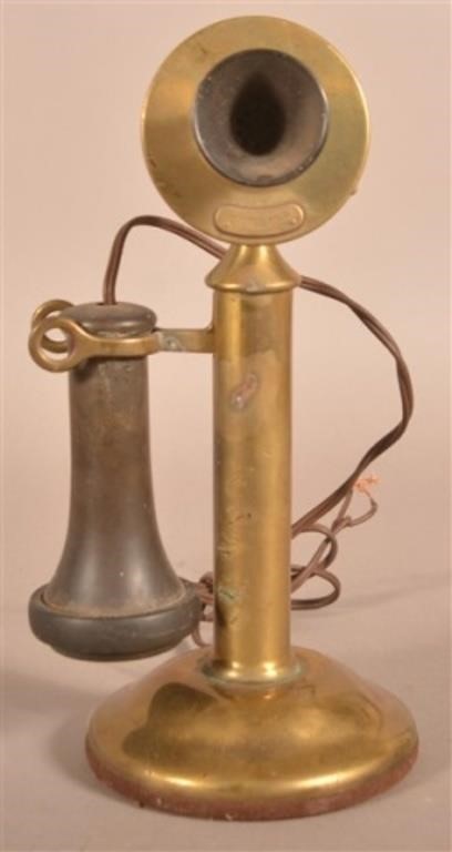 Western Electric Brass Candlestick Telephone.