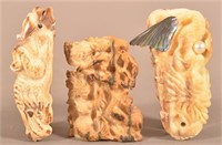 Three Antique Chinese Carved Bone Pendants.