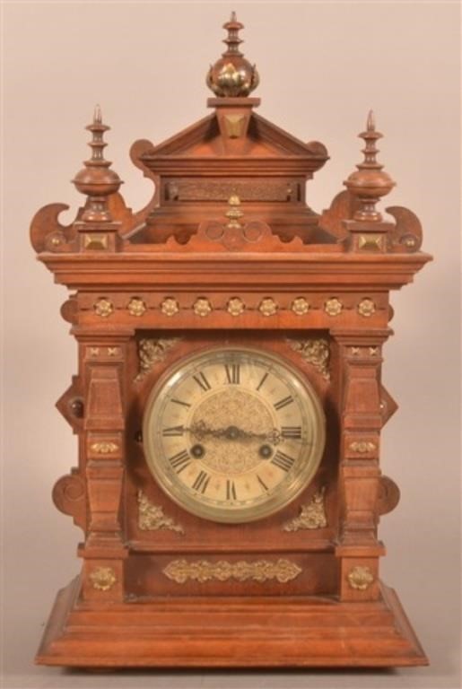 Junghans Ormolu Mounted Walnut Case Bracket Clock.
