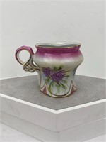 Antique Hand Painted Elegant Floral Shaving Mug
