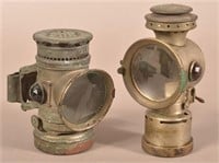 Two Various Antique Bicycle Lanterns.