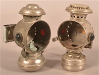 Two Various Antique Partial Bicycle Lanterns.