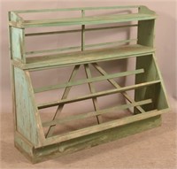 Antique Blue-Painted Country Store Display Stand.
