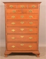 American Chippendale Walnut Tall Chest of Drawers.