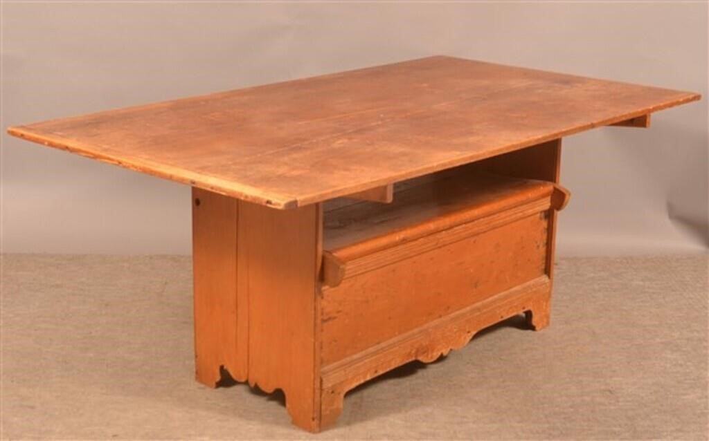 Antique Softwood Bench Table.