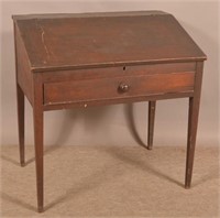 PA Hepplewhite Walnut Schoolmaster's Desk.