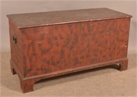 PA Federal Red-Painted Softwood Blanket Chest.